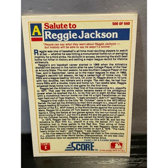 Score Baseball cards 1988 Reggie Jackson MLB set of 9 - Picture 4 of 5